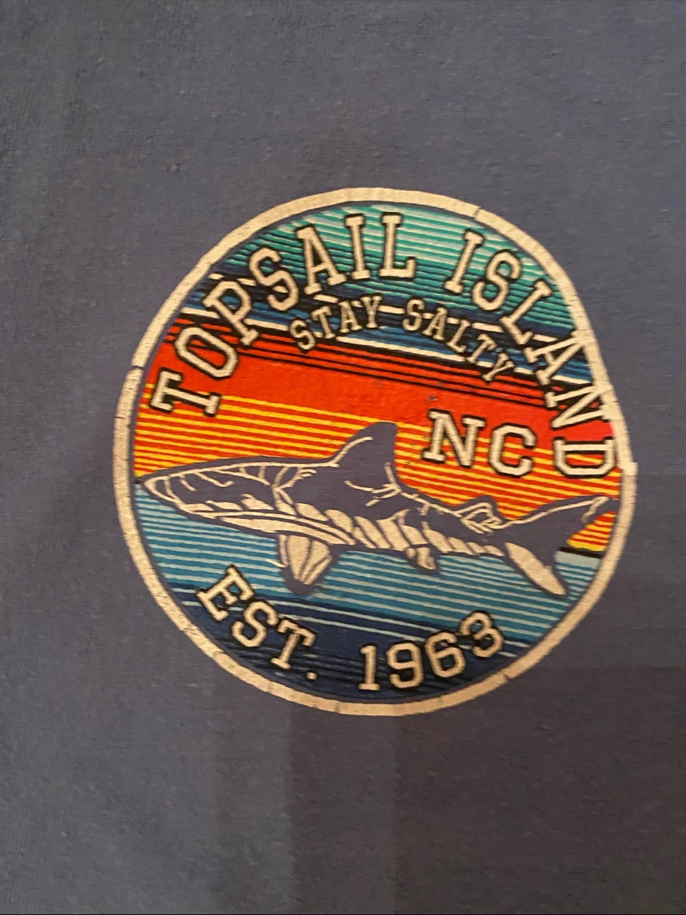Blue Short Sleeve Tee with Chest Patch - Picture 2 of 3